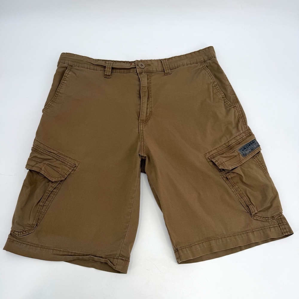 Unionbay Shorts Mens 36 Brown Tan Cargo Pockets 11" Utility Cotton Blend Grunge